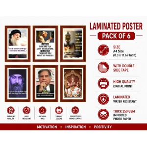 Pack Of 6 Laminated A4 Wall Posters | Spiritual, Motivational & Inspirational Designs | 250 GSM Photo Paper | Water-Resistant | Double-Sided Tape (F39171) Pack Of 6 Laminated A4 Wall Posters | Spiritual, Motivational & Inspirational Designs | 250 GSM Photo Paper | Water-Resistant | Double-Sided Tape (F39171)