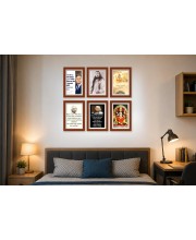 Pack Of 6 Laminated A4 Wall Posters | Spiritual, Motivational & Inspirational Designs | 250 GSM Photo Paper | Water-Resistant | Double-Sided Tape (F39347)