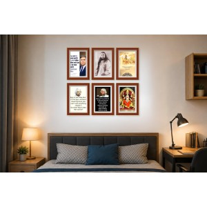 Pack Of 6 Laminated A4 Wall Posters | Spiritual, Motivational & Inspirational Designs | 250 GSM Photo Paper | Water-Resistant | Double-Sided Tape (F39347)