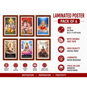 Pack Of 6 Laminated A4 Wall Posters | Spiritual, Motivational & Inspirational Designs | 250 GSM Photo Paper | Water-Resistant | Double-Sided Tape (F39000) Pack Of 6 Laminated A4 Wall Posters | Spiritual, Motivational & Inspirational Designs | 250 GSM Photo Paper | Water-Resistant | Double-Sided Tape (F39000)