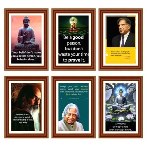 Pack Of 6 Laminated A4 Wall Posters | Spiritual, Motivational & Inspirational Designs | 250 GSM Photo Paper | Water-Resistant | Double-Sided Tape (F39316)