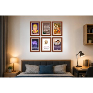 Pack Of 6 Laminated A4 Wall Posters | Spiritual, Motivational & Inspirational Designs | 250 GSM Photo Paper | Water-Resistant | Double-Sided Tape (F39327)