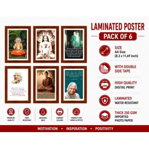 Pack Of 6 Laminated A4 Wall Posters | Spiritual, Motivational & Inspirational Designs | 250 GSM Photo Paper | Water-Resistant | Double-Sided Tape (F39082) Pack Of 6 Laminated A4 Wall Posters | Spiritual, Motivational & Inspirational Designs | 250 GSM Photo Paper | Water-Resistant | Double-Sided Tape (F39082)
