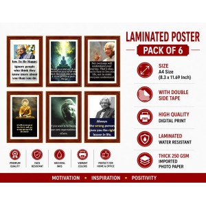 Pack Of 6 Laminated A4 Wall Posters | Spiritual, Motivational & Inspirational Designs | 250 GSM Photo Paper | Water-Resistant | Double-Sided Tape (F38949) Pack Of 6 Laminated A4 Wall Posters | Spiritual, Motivational & Inspirational Designs | 250 GSM Photo Paper | Water-Resistant | Double-Sided Tape (F38949)
