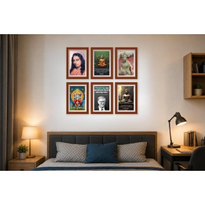 Pack Of 6 Laminated A4 Wall Posters | Spiritual, Motivational & Inspirational Designs | 250 GSM Photo Paper | Water-Resistant | Double-Sided Tape (F39346)