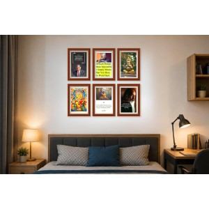 Pack Of 6 Laminated A4 Wall Posters | Spiritual, Motivational & Inspirational Designs | 250 GSM Photo Paper | Water-Resistant | Double-Sided Tape (F39002)