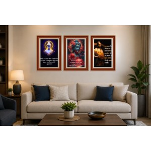 Pack Of 6 Laminated A4 Wall Posters | Spiritual, Motivational & Inspirational Designs | 250 GSM Photo Paper | Water-Resistant | Double-Sided Tape (F39015)