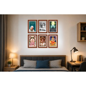 Pack Of 6 Laminated A4 Wall Posters | Spiritual, Motivational & Inspirational Designs | 250 GSM Photo Paper | Water-Resistant | Double-Sided Tape (F39321)