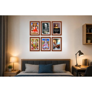 Pack Of 6 Laminated A4 Wall Posters | Spiritual, Motivational & Inspirational Designs | 250 GSM Photo Paper | Water-Resistant | Double-Sided Tape (F39060)