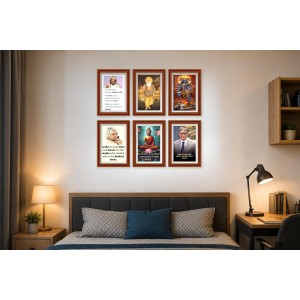 Pack Of 6 Laminated A4 Wall Posters | Spiritual, Motivational & Inspirational Designs | 250 GSM Photo Paper | Water-Resistant | Double-Sided Tape (F39291)