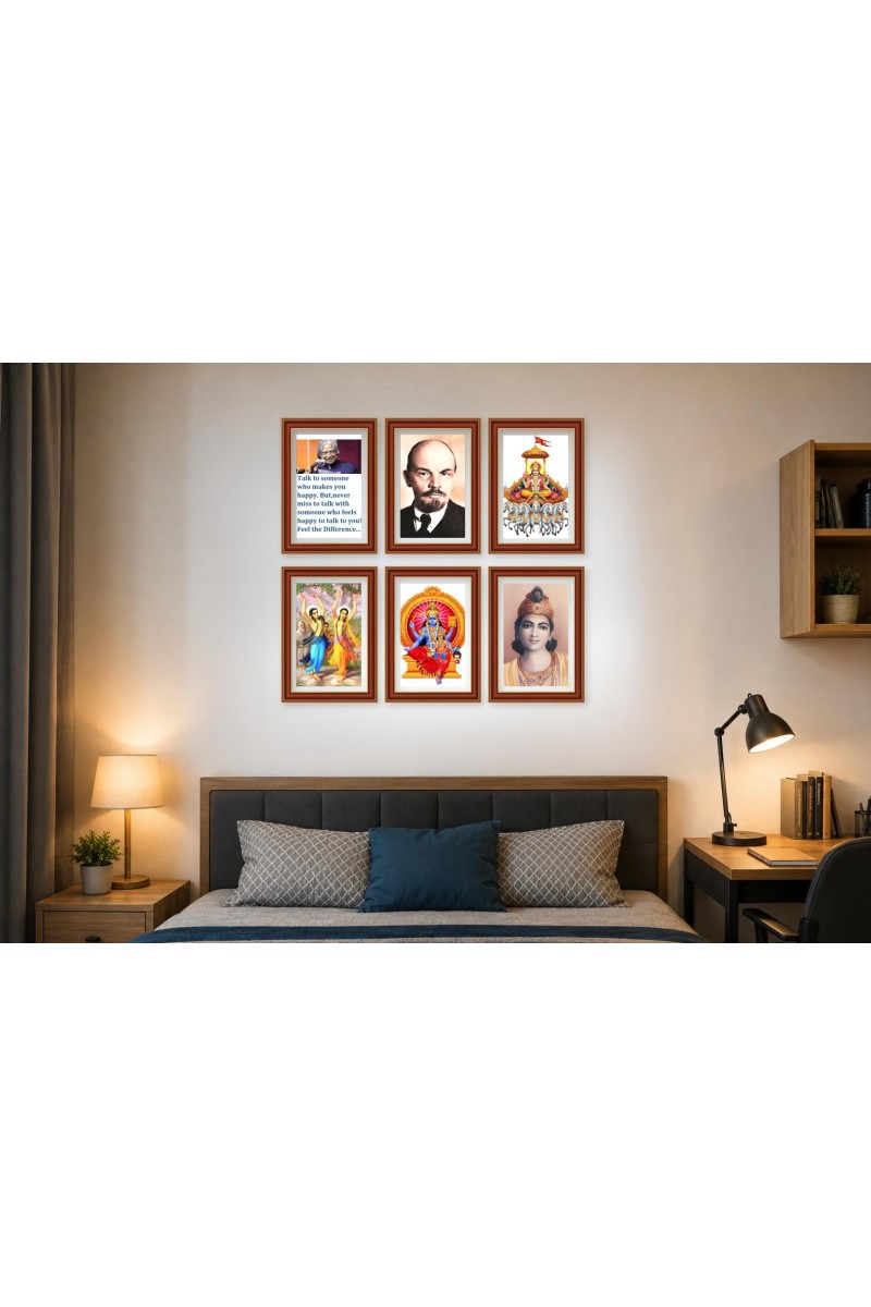 Pack Of 6 Laminated A4 Wall Posters | Spiritual, Motivational & Inspirational Designs | 250 GSM Photo Paper | Water-Resistant | Double-Sided Tape (F39264)