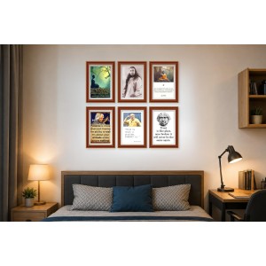 Pack Of 6 Laminated A4 Wall Posters | Spiritual, Motivational & Inspirational Designs | 250 GSM Photo Paper | Water-Resistant | Double-Sided Tape (F38978)
