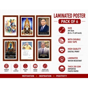 Pack Of 6 Laminated A4 Wall Posters | Spiritual, Motivational & Inspirational Designs | 250 GSM Photo Paper | Water-Resistant | Double-Sided Tape (F39164) Pack Of 6 Laminated A4 Wall Posters | Spiritual, Motivational & Inspirational Designs | 250 GSM Photo Paper | Water-Resistant | Double-Sided Tape (F39164)