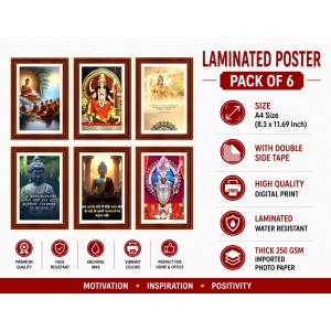 Pack Of 6 Laminated A4 Wall Posters | Spiritual, Motivational & Inspirational Designs | 250 GSM Photo Paper | Water-Resistant | Double-Sided Tape (F39224) Pack Of 6 Laminated A4 Wall Posters | Spiritual, Motivational & Inspirational Designs | 250 GSM Photo Paper | Water-Resistant | Double-Sided Tape (F39224)