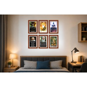 Pack Of 6 Laminated A4 Wall Posters | Spiritual, Motivational & Inspirational Designs | 250 GSM Photo Paper | Water-Resistant | Double-Sided Tape (F39290)