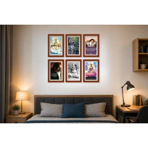 Pack Of 6 Laminated A4 Wall Posters | Spiritual, Motivational & Inspirational Designs | 250 GSM Photo Paper | Water-Resistant | Double-Sided Tape (F39017)