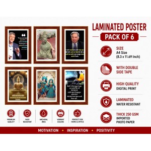 Pack Of 6 Laminated A4 Wall Posters | Spiritual, Motivational & Inspirational Designs | 250 GSM Photo Paper | Water-Resistant | Double-Sided Tape (F38996) Pack Of 6 Laminated A4 Wall Posters | Spiritual, Motivational & Inspirational Designs | 250 GSM Photo Paper | Water-Resistant | Double-Sided Tape (F38996)