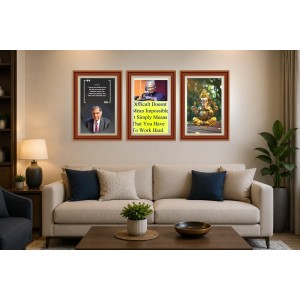 Pack Of 6 Laminated A4 Wall Posters | Spiritual, Motivational & Inspirational Designs | 250 GSM Photo Paper | Water-Resistant | Double-Sided Tape (F39002)