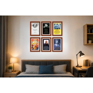 Pack Of 6 Laminated A4 Wall Posters | Spiritual, Motivational & Inspirational Designs | 250 GSM Photo Paper | Water-Resistant | Double-Sided Tape (F39306)
