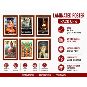 Pack Of 6 Laminated A4 Wall Posters | Spiritual, Motivational & Inspirational Designs | 250 GSM Photo Paper | Water-Resistant | Double-Sided Tape (F38953) Pack Of 6 Laminated A4 Wall Posters | Spiritual, Motivational & Inspirational Designs | 250 GSM Photo Paper | Water-Resistant | Double-Sided Tape (F38953)