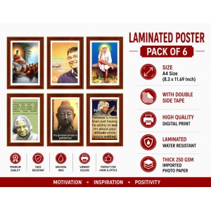 Pack Of 6 Laminated A4 Wall Posters | Spiritual, Motivational & Inspirational Designs | 250 GSM Photo Paper | Water-Resistant | Double-Sided Tape (F39390) Pack Of 6 Laminated A4 Wall Posters | Spiritual, Motivational & Inspirational Designs | 250 GSM Photo Paper | Water-Resistant | Double-Sided Tape (F39390)
