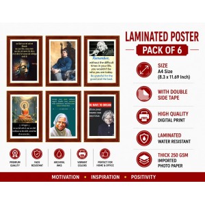 Pack Of 6 Laminated A4 Wall Posters | Spiritual, Motivational & Inspirational Designs | 250 GSM Photo Paper | Water-Resistant | Double-Sided Tape (F39186) Pack Of 6 Laminated A4 Wall Posters | Spiritual, Motivational & Inspirational Designs | 250 GSM Photo Paper | Water-Resistant | Double-Sided Tape (F39186)
