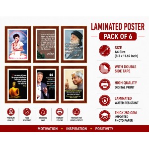 Pack Of 6 Laminated A4 Wall Posters | Spiritual, Motivational & Inspirational Designs | 250 GSM Photo Paper | Water-Resistant | Double-Sided Tape (F39235) Pack Of 6 Laminated A4 Wall Posters | Spiritual, Motivational & Inspirational Designs | 250 GSM Photo Paper | Water-Resistant | Double-Sided Tape (F39235)