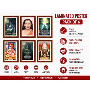 Pack Of 6 Laminated A4 Wall Posters | Spiritual, Motivational & Inspirational Designs | 250 GSM Photo Paper | Water-Resistant | Double-Sided Tape (F39362) Pack Of 6 Laminated A4 Wall Posters | Spiritual, Motivational & Inspirational Designs | 250 GSM Photo Paper | Water-Resistant | Double-Sided Tape (F39362)
