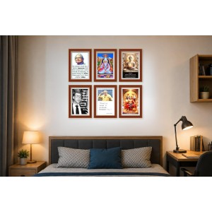 Pack Of 6 Laminated A4 Wall Posters | Spiritual, Motivational & Inspirational Designs | 250 GSM Photo Paper | Water-Resistant | Double-Sided Tape (F39322)