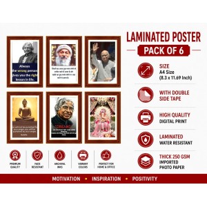 Pack Of 6 Laminated A4 Wall Posters | Spiritual, Motivational & Inspirational Designs | 250 GSM Photo Paper | Water-Resistant | Double-Sided Tape (F39280) Pack Of 6 Laminated A4 Wall Posters | Spiritual, Motivational & Inspirational Designs | 250 GSM Photo Paper | Water-Resistant | Double-Sided Tape (F39280)