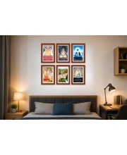 Pack Of 6 Laminated A4 Wall Posters | Spiritual, Motivational & Inspirational Designs | 250 GSM Photo Paper | Water-Resistant | Double-Sided Tape (F39430)