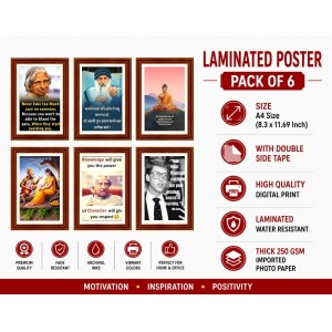 Pack Of 6 Laminated A4 Wall Posters | Spiritual, Motivational & Inspirational Designs | 250 GSM Photo Paper | Water-Resistant | Double-Sided Tape (F38980) Pack Of 6 Laminated A4 Wall Posters | Spiritual, Motivational & Inspirational Designs | 250 GSM Photo Paper | Water-Resistant | Double-Sided Tape (F38980)