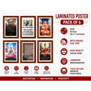 Pack Of 6 Laminated A4 Wall Posters | Spiritual, Motivational & Inspirational Designs | 250 GSM Photo Paper | Water-Resistant | Double-Sided Tape (F39133) Pack Of 6 Laminated A4 Wall Posters | Spiritual, Motivational & Inspirational Designs | 250 GSM Photo Paper | Water-Resistant | Double-Sided Tape (F39133)