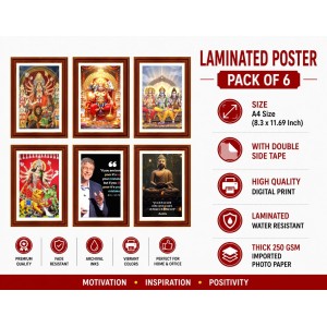 Pack Of 6 Laminated A4 Wall Posters | Spiritual, Motivational & Inspirational Designs | 250 GSM Photo Paper | Water-Resistant | Double-Sided Tape (F39225) Pack Of 6 Laminated A4 Wall Posters | Spiritual, Motivational & Inspirational Designs | 250 GSM Photo Paper | Water-Resistant | Double-Sided Tape (F39225)