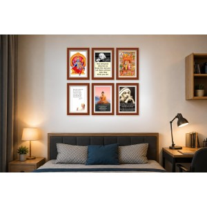Pack Of 6 Laminated A4 Wall Posters | Spiritual, Motivational & Inspirational Designs | 250 GSM Photo Paper | Water-Resistant | Double-Sided Tape (F39045)