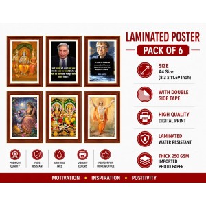 Pack Of 6 Laminated A4 Wall Posters | Spiritual, Motivational & Inspirational Designs | 250 GSM Photo Paper | Water-Resistant | Double-Sided Tape (F39162) Pack Of 6 Laminated A4 Wall Posters | Spiritual, Motivational & Inspirational Designs | 250 GSM Photo Paper | Water-Resistant | Double-Sided Tape (F39162)