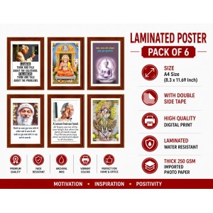 Pack Of 6 Laminated A4 Wall Posters | Spiritual, Motivational & Inspirational Designs | 250 GSM Photo Paper | Water-Resistant | Double-Sided Tape (F39257) Pack Of 6 Laminated A4 Wall Posters | Spiritual, Motivational & Inspirational Designs | 250 GSM Photo Paper | Water-Resistant | Double-Sided Tape (F39257)