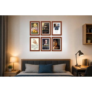 Pack Of 6 Laminated A4 Wall Posters | Spiritual, Motivational & Inspirational Designs | 250 GSM Photo Paper | Water-Resistant | Double-Sided Tape (F39330)