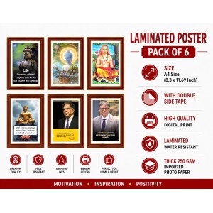 Pack Of 6 Laminated A4 Wall Posters | Spiritual, Motivational & Inspirational Designs | 250 GSM Photo Paper | Water-Resistant | Double-Sided Tape (F39258) Pack Of 6 Laminated A4 Wall Posters | Spiritual, Motivational & Inspirational Designs | 250 GSM Photo Paper | Water-Resistant | Double-Sided Tape (F39258)