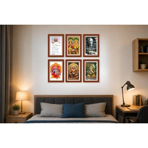 Pack Of 6 Laminated A4 Wall Posters | Spiritual, Motivational & Inspirational Designs | 250 GSM Photo Paper | Water-Resistant | Double-Sided Tape (F39279)