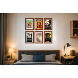 Pack Of 6 Laminated A4 Wall Posters | Spiritual, Motivational & Inspirational Designs | 250 GSM Photo Paper | Water-Resistant | Double-Sided Tape (F39348)