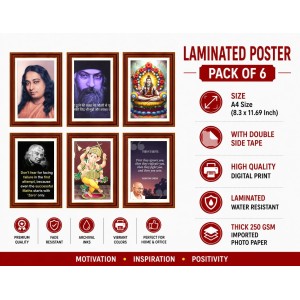 Pack Of 6 Laminated A4 Wall Posters | Spiritual, Motivational & Inspirational Designs | 250 GSM Photo Paper | Water-Resistant | Double-Sided Tape (F39159) Pack Of 6 Laminated A4 Wall Posters | Spiritual, Motivational & Inspirational Designs | 250 GSM Photo Paper | Water-Resistant | Double-Sided Tape (F39159)