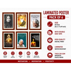 Pack Of 6 Laminated A4 Wall Posters | Spiritual, Motivational & Inspirational Designs | 250 GSM Photo Paper | Water-Resistant | Double-Sided Tape (F39210) Pack Of 6 Laminated A4 Wall Posters | Spiritual, Motivational & Inspirational Designs | 250 GSM Photo Paper | Water-Resistant | Double-Sided Tape (F39210)