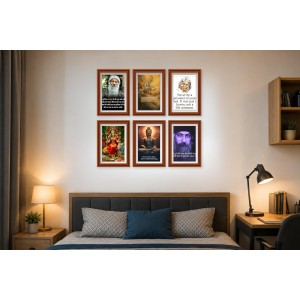 Pack Of 6 Laminated A4 Wall Posters | Spiritual, Motivational & Inspirational Designs | 250 GSM Photo Paper | Water-Resistant | Double-Sided Tape (F39296)