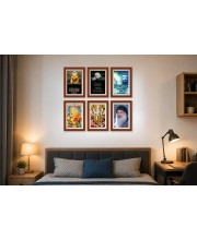 Pack Of 6 Laminated A4 Wall Posters | Spiritual, Motivational & Inspirational Designs | 250 GSM Photo Paper | Water-Resistant | Double-Sided Tape (F39047)