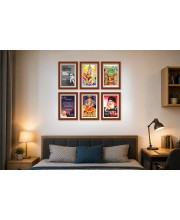Pack Of 6 Laminated A4 Wall Posters | Spiritual, Motivational & Inspirational Designs | 250 GSM Photo Paper | Water-Resistant | Double-Sided Tape (F39328)