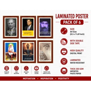 Pack Of 6 Laminated A4 Wall Posters | Spiritual, Motivational & Inspirational Designs | 250 GSM Photo Paper | Water-Resistant | Double-Sided Tape (F39268) Pack Of 6 Laminated A4 Wall Posters | Spiritual, Motivational & Inspirational Designs | 250 GSM Photo Paper | Water-Resistant | Double-Sided Tape (F39268)