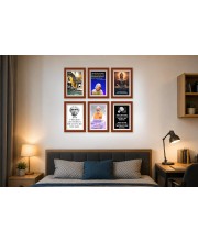 Pack Of 6 Laminated A4 Wall Posters | Spiritual, Motivational & Inspirational Designs | 250 GSM Photo Paper | Water-Resistant | Double-Sided Tape (F39039)