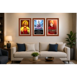 Pack Of 6 Laminated A4 Wall Posters | Spiritual, Motivational & Inspirational Designs | 250 GSM Photo Paper | Water-Resistant | Double-Sided Tape (F39333)