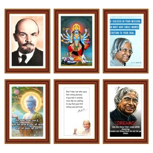 Pack Of 6 Laminated A4 Wall Posters | Spiritual, Motivational & Inspirational Designs | 250 GSM Photo Paper | Water-Resistant | Double-Sided Tape (F39307)